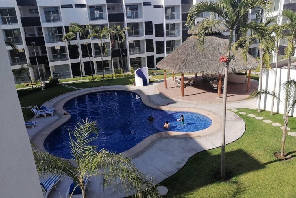 Casa Azul Las Ceibas Manzanillo depto frente a la alberca Esterno foto