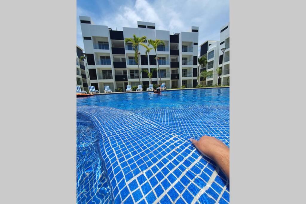 Casa Azul Las Ceibas Manzanillo depto frente a la alberca Esterno foto
