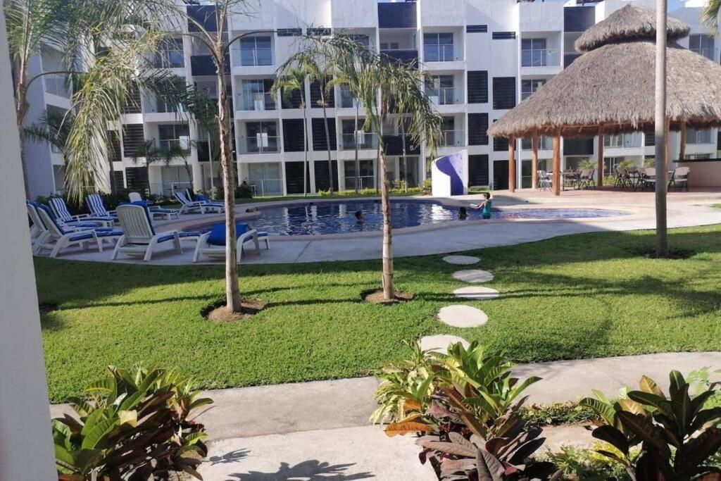 Casa Azul Las Ceibas Manzanillo depto frente a la alberca Esterno foto