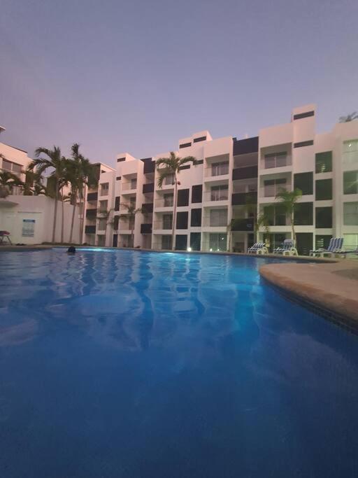 Casa Azul Las Ceibas Manzanillo depto frente a la alberca Esterno foto