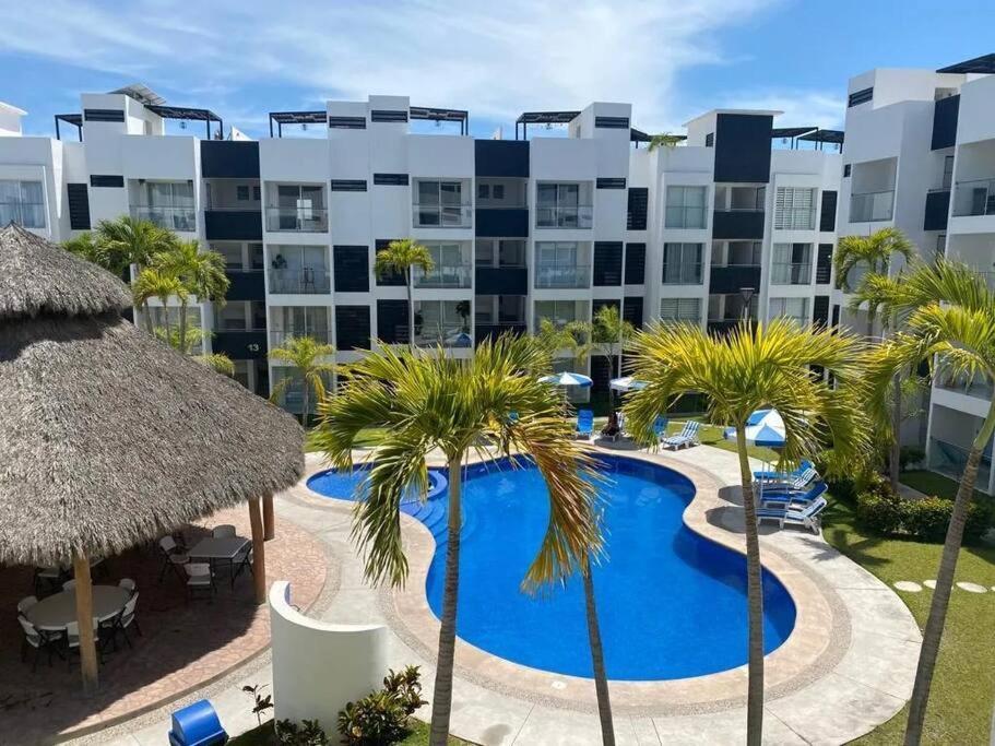 Casa Azul Las Ceibas Manzanillo depto frente a la alberca Esterno foto